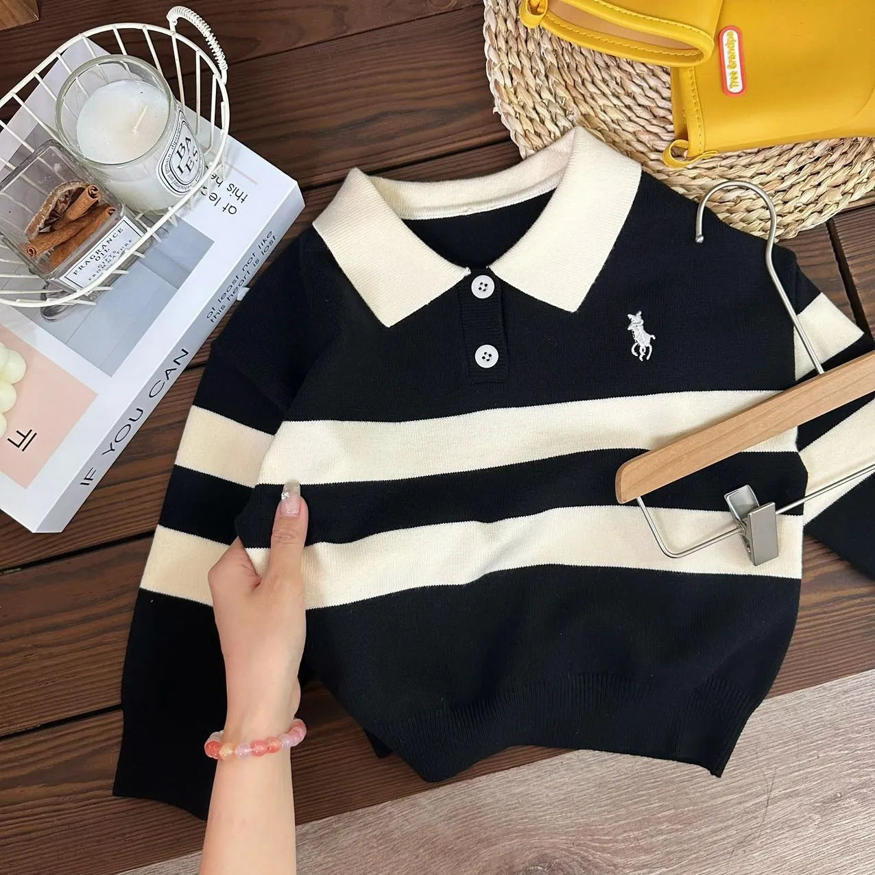 IYEAL Autumn Winter Children's Boy's Clothing 2024 Fashion Child Sweater for Boys Girls Casual Striped Sweaters Warm Outerwear